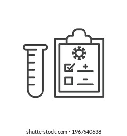 Covid test line icon. Simple outline style. Positive corona virus result, negative, rapid, plasma, research, medical concept. Vector illustration isolated on white background. EPS 10.