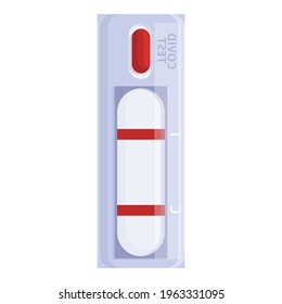 Covid test pack icon. Cartoon of Covid test pack vector icon for web design isolated on white background