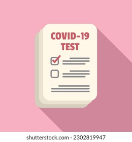 Covid el vector plano del icono del papel de prueba. Laboratorio de Coronavirus. Comprobación de la nariz