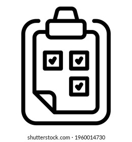 Covid test result icon. Outline Covid test result vector icon for web design isolated on white background