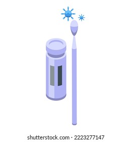 Covid Test Stick Icon Isometric Vector. Hospital Health. Medical Clinic