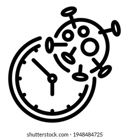 Icono de tiempo de prueba de Covid. Esquema Covidar icono de vector de tiempo de prueba para el diseño web aislado en fondo blanco