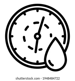Covid test time period icon. Outline Covid test time period vector icon for web design isolated on white background