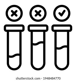 Covid test tubes icon. Outline Covid test tubes vector icon for web design isolated on white background