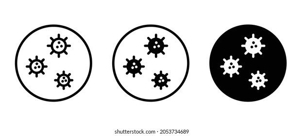 Covid test vector icon. Corona virus covid19 test medical laboratory. bacteria, infection, microbes, Virus icon, biology micro-organisms