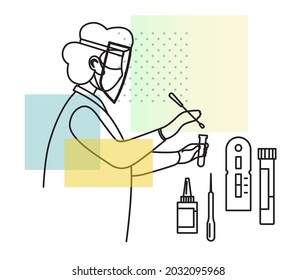 Covid Testing Process - Icon as eps 10 File.