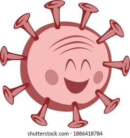COVID times - A peaceful funny COVID-19 virus illustration (cartoon style, white background, vector)