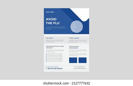 Covid vaccination flyer, Coronavirus vaccination informative flyer, Get vaccinated advertising poster,  Medical Flyer Template design.