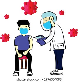 Covid vaccine 19 vector illustration