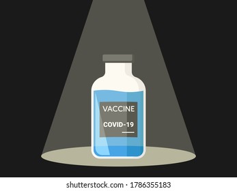 Vector de frasco de la vacuna Covid. vacuna coronavirus