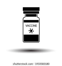 Covid Vaccine Icon. Black on White Background With Shadow. Vector Illustration.