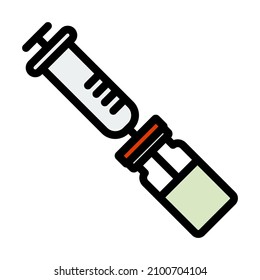 Covid Vaccine Icon. Editable Bold Outline With Color Fill Design. Vector Illustration.