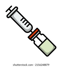 Covid Vaccine Icon. Editable Bold Outline With Color Fill Design. Vector Illustration.