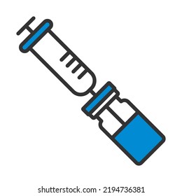 Covid Vaccine Icon. Editable Bold Outline With Color Fill Design. Vector Illustration.