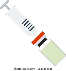 Covid Vaccine Icon. Flat Color Design. Vector Illustration.