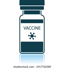 Covid Vaccine Icon. Shadow Reflection Design. Vector Illustration.