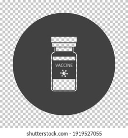 Covid Vaccine Icon. Subtract Stencil Design on Tranparency Grid. Vector Illustration.