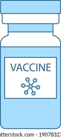 Covid Vaccine Icon. Thin Line With Blue Fill Design. Vector Illustration.