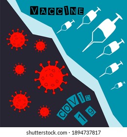 a covid and vaccine vector illustration idea
