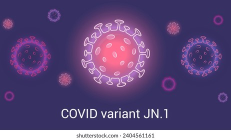 COVID variant JN.1 the omicron subvariant of new coronavirus vector banner.