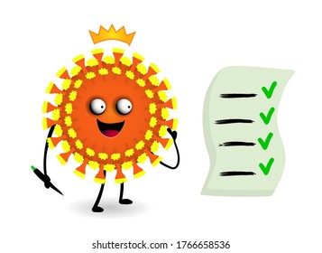 Covid virus 19 Vector illustration. Danger Virus character funny.