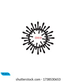Covid virus logo icon design vector illustration template