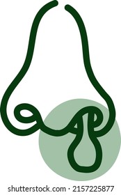 Covid la nariz del virus, la ilustración, el vector sobre un fondo blanco.