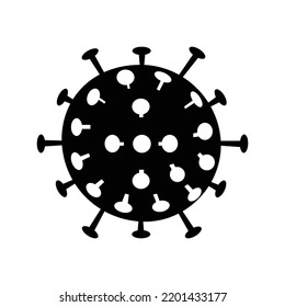 Covid Virus Structure And Function Icon | Black Vector Illustration |