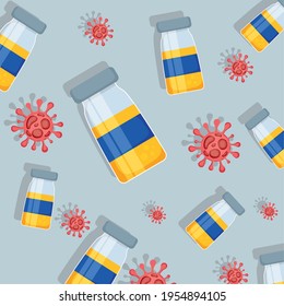 Covid virus vaccine jars background
