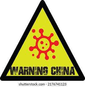 covid warning china icon isolated on white background.