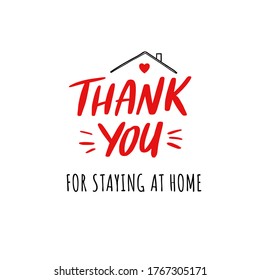Covid-10, coronavirus awareness campaign for social media. Stay home, Thank you, quarantine concept. 