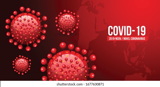 Covid-19 (2019-nCoV) infection medical isolated. Concept for save the world with Covid-19 virus. Danger symbol vector illustration.