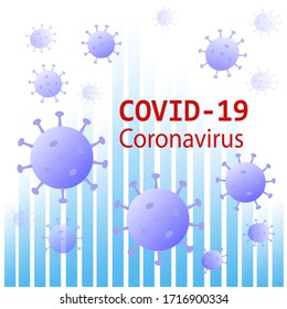 covid-19 affects the whole world. Graphs reflecting indicators of sick and recovering people.The global pandemic alert.   The inscription and symbol of the coronavirus. Vector