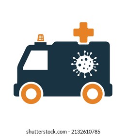 Covid-19, ambulance icon. Simple editable vector graphics.
