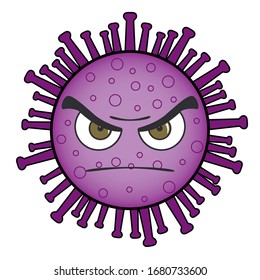 COVID-19 Wütende Violet Emoji Vektorillustration