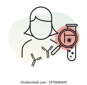 COVID-19 - Antibody Immunity - Illustration  as eps 10 File.