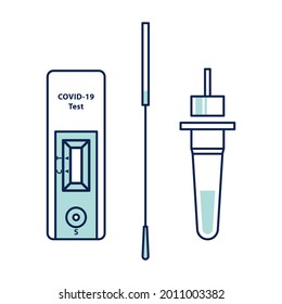 COVID-19 - Antigen Testing Kits. Coronavirus Rapid Test. Icon Vector Illustration As Eps 10 File.