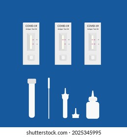 COVID-19 - Antigen Testing Kits for swab. Vector illustration