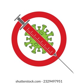 Concepto de vacunación antivirus Covid-19. Tiempo de detener el coronavirus