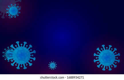 covid-19 background concept, biology virus corona with blue light color.