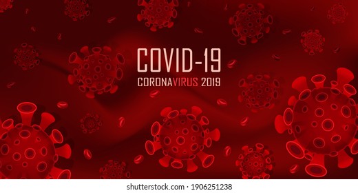 Covid-19 background coronavirus infection germs. Vector illustration