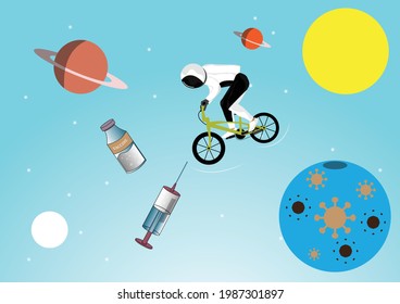 covid-19 background illustration space galaxy