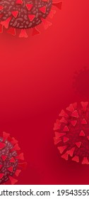 Bacterias Covid-19 con fondo rojo. La economía mundial durante la pandemia del coronavirus. Ilustración del vector