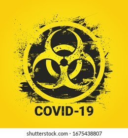 COVID-19 Biohazard Sign. 2019-nCoV Corona Virus Danger Background. Vector Illustration