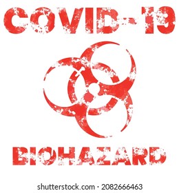 covid-19 Biogefährdungssignatur im Vektordesign, Biorisiko-Banner-Design mit Blutzeitdruck.