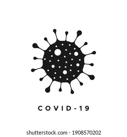 Covid-19 black icon. Vector illustration, flat design