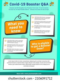 Covid-19 Booster Dose Related Question And Answer Poster Or Template Design For Awareness.