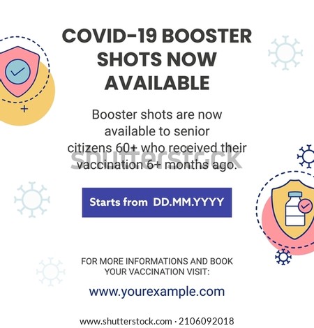 Covid-19 Booster Shots Now Available For Those Over Citizens 60 Poster Design In White Color.