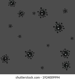 Covid-19 Calm Danger Sign Grey Hospital Dark Healthcare Illustration. Quarantine Medicine Virus Black Pandemic Test Background. Sick Monochrome Science Coronavirus White Epidemic Wallpaper.