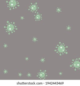Covid-19 Calm Science Pastel Epidemic Bright Medicine Illustration. Sick Quarantine Green Virus Coronavirus Grey Danger Sign Wallpaper. Mint Healthcare Pandemic White Test Hospital Background.